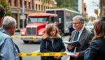 abogado de accidente de tractocamion que visite la escena del accidente en brooklyn ny