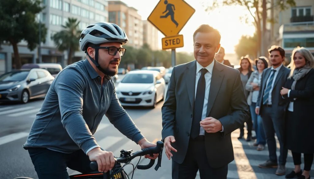 accidente de ciclista por falla de senal de transito abogado