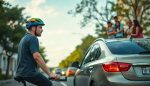 accidente de ciclista por frenazo brusco del automovil abogado