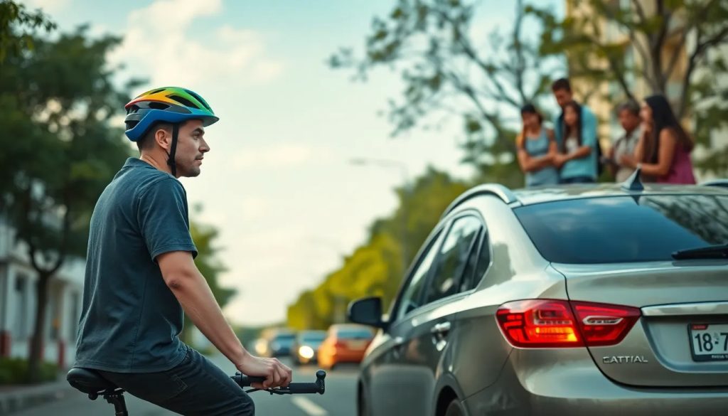 accidente de ciclista por frenazo brusco del automovil abogado