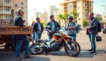 accidente de motocicleta por camion que tira escombros abogado