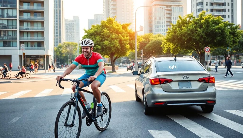 demanda por accidente de ciclista con coche uberlyft en ee uu
