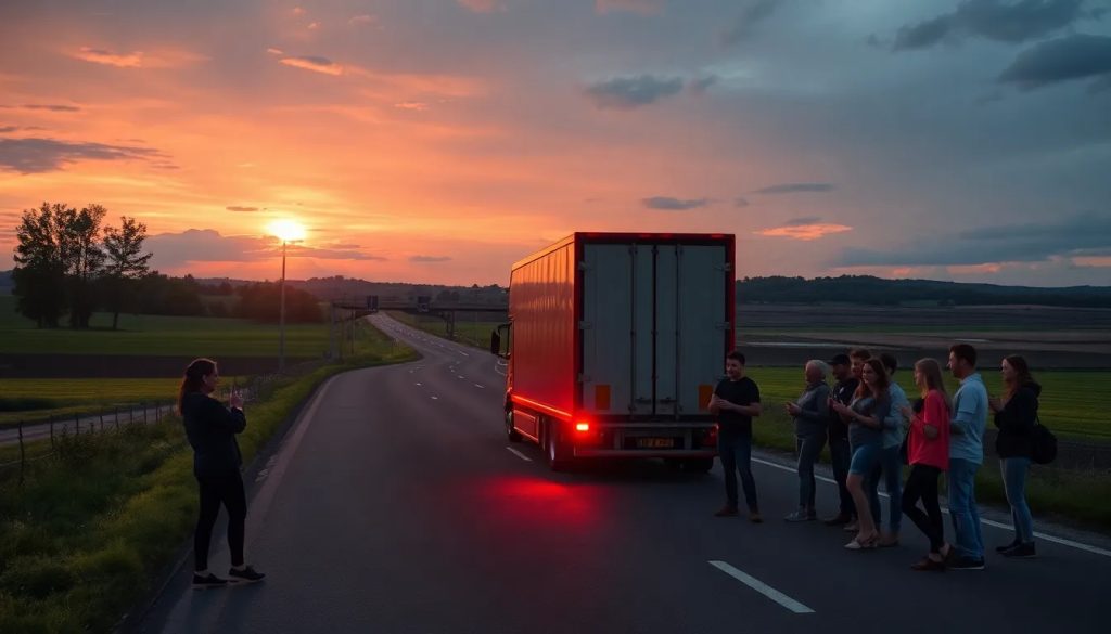 demanda por accidente de trailer con luces de emergencia rotas