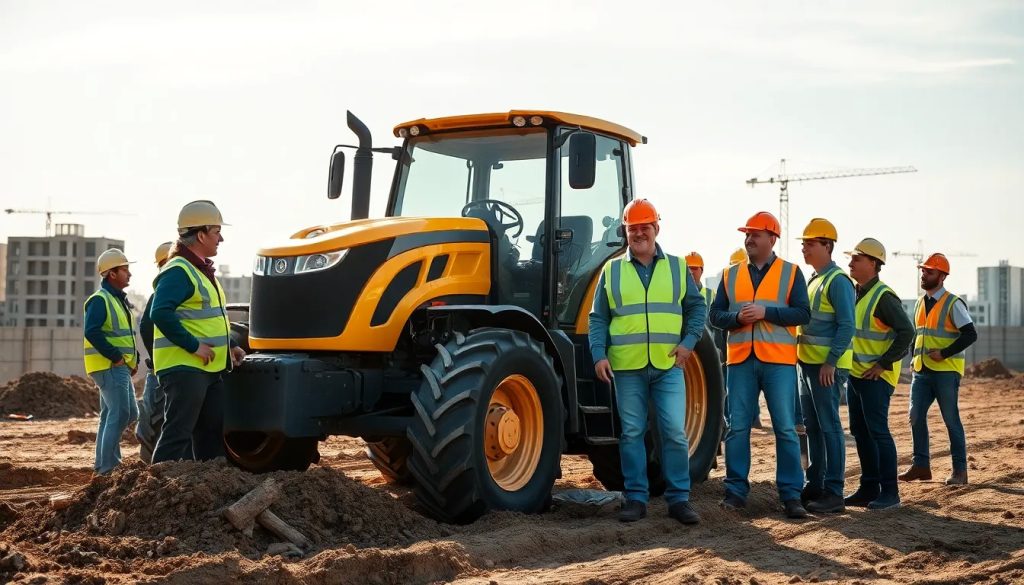 lesiones en el sitio de construccion con tractores