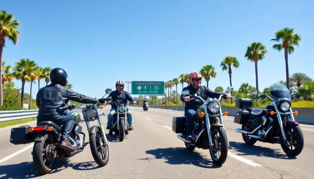 leyes de carril compartido para motocicletas en florida
